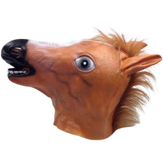 Horse Head Face Mask Halloween Latex Rubber Costume Party - One Size-0