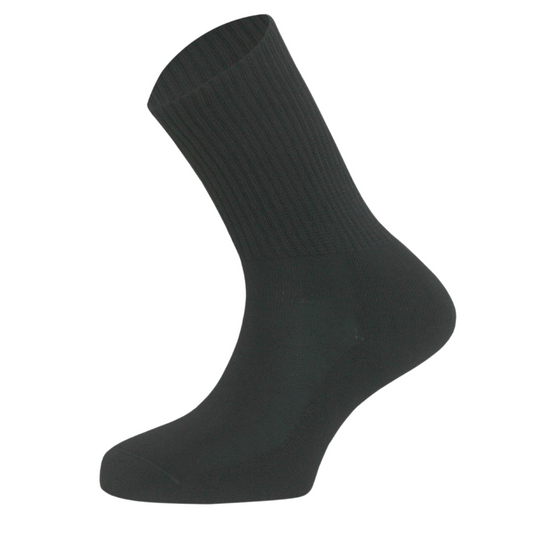 REFLEXA Diabetic Socks Flat Toe Seam Comfort Medical Circulation Health Sock - Black-0