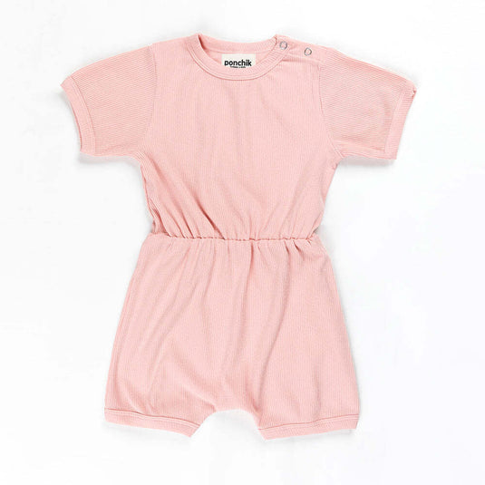 Ponchik Babies + Kids - Ribbed Cotton Romper - Lemonade-1