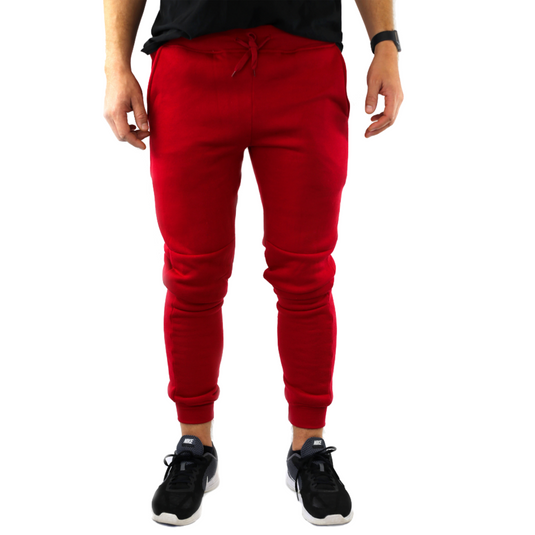 Mens Skinny Track Pants Joggers Trousers Gym Casual Sweat Cuffed Slim Trackies Fleece-31