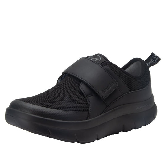 Alegria Womens Shoes  Double Trouble Mesh Sneakers w/ Strap in Black-0
