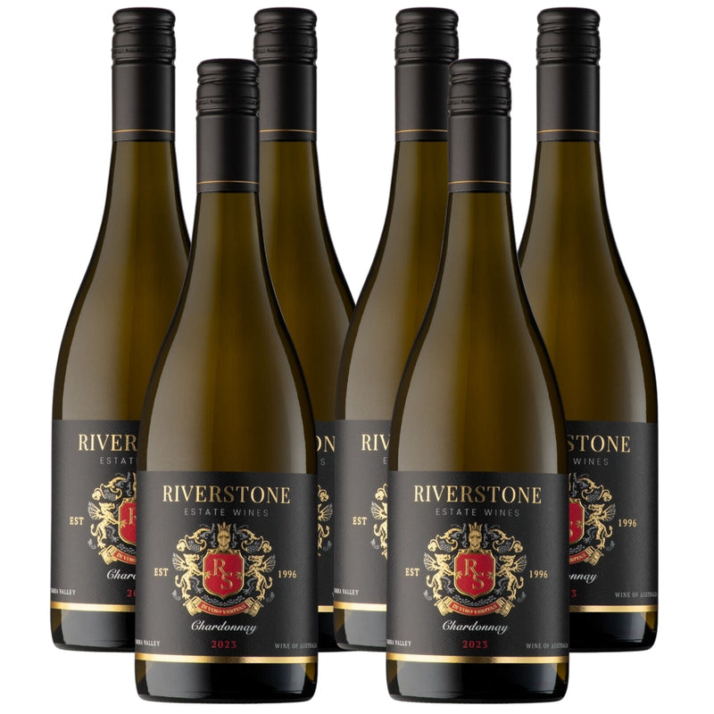 Load image into Gallery viewer, 6-Pack 2023 Riverstone Estate Chardonnay White Wine - 750ml Bottle-0
