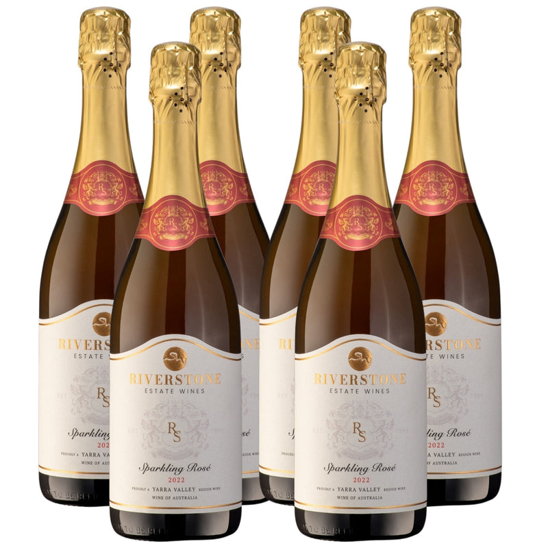 Load image into Gallery viewer, 6-Pack 2022 Riverstone Estate Sparkling Rosé Red Wine - 750ml Bottle-0
