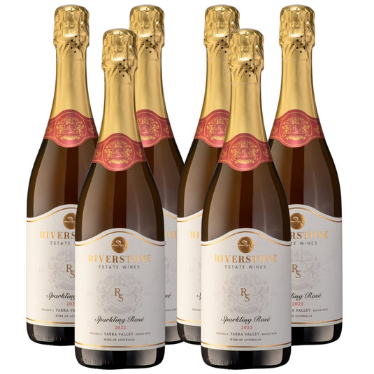 6-Pack 2022 Riverstone Estate Sparkling Rosé Red Wine - 750ml Bottle-1