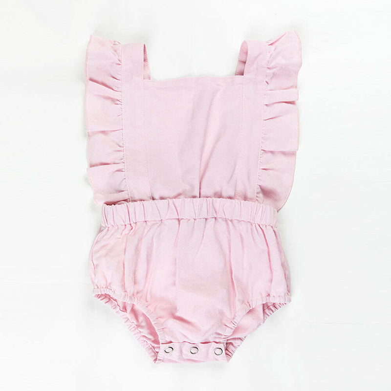 Load image into Gallery viewer, Ponchik Babies + Kids Ruffle Back Romper - Lemonade-1
