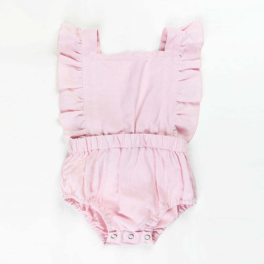 Ponchik Babies + Kids Ruffle Back Romper - Lemonade-1