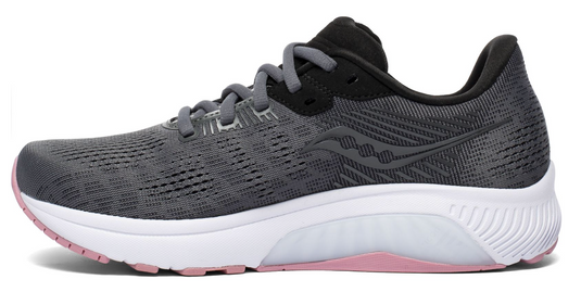 Saucony Womens Guide 14 Shoes Athletic Runners Sneakers Running - Charcoal/Rose-3