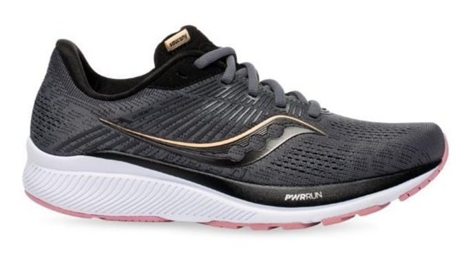 Saucony Womens Wide Guide 14 Shoes Runners Sneakers Running - Charcoal/Rose-0