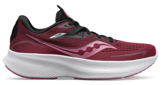 Saucony Womens Ride 15 Shoes Athletic Runners Sneakers Running - Sundown/Black-0