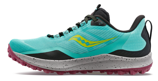 Saucony Womens Peregrine 12 Shoes Runners Sneakers Running - Cool Mint/Acid-3