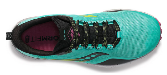 Saucony Womens Peregrine 12 Shoes Runners Sneakers Running - Cool Mint/Acid-4