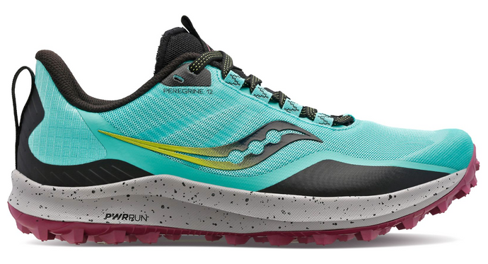 Saucony Womens Peregrine 12 Shoes Runners Sneakers Running - Cool Mint/Acid-0