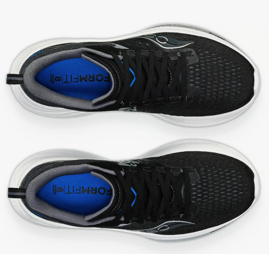 Saucony Womens Ride 17 Wide Shoes Sneakers Runners in Black/White-4