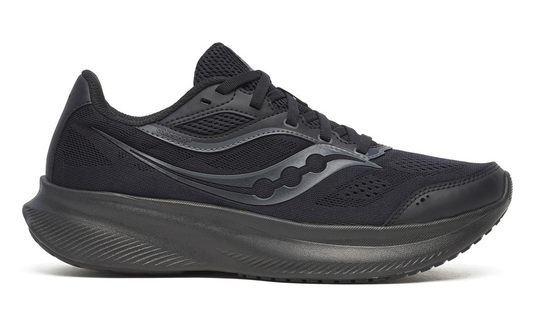 Saucony Womens Cohesion 18 (Wide) Shoes Runners Sneakers in Triple Black-0