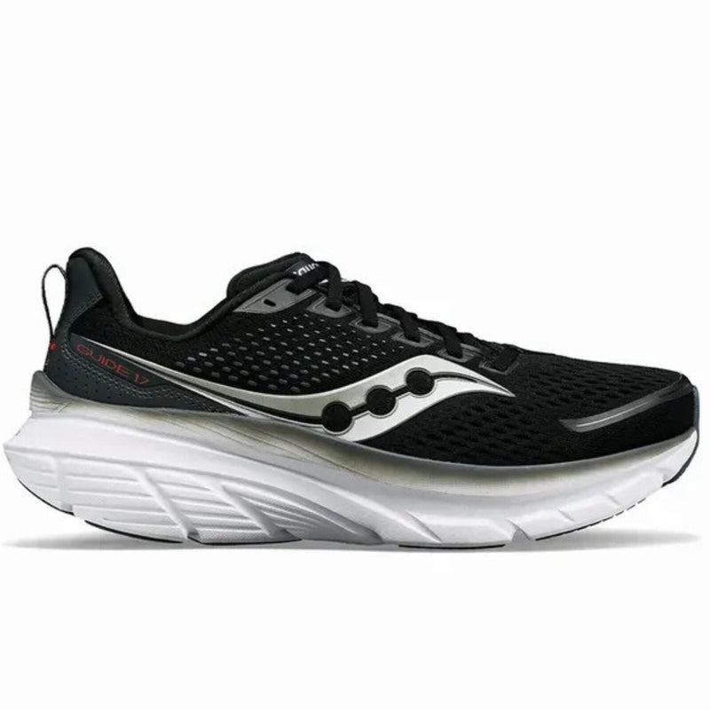 Load image into Gallery viewer, Wide Saucony Guide 17 Mens Running Shoes Stability Support - Black White-1
