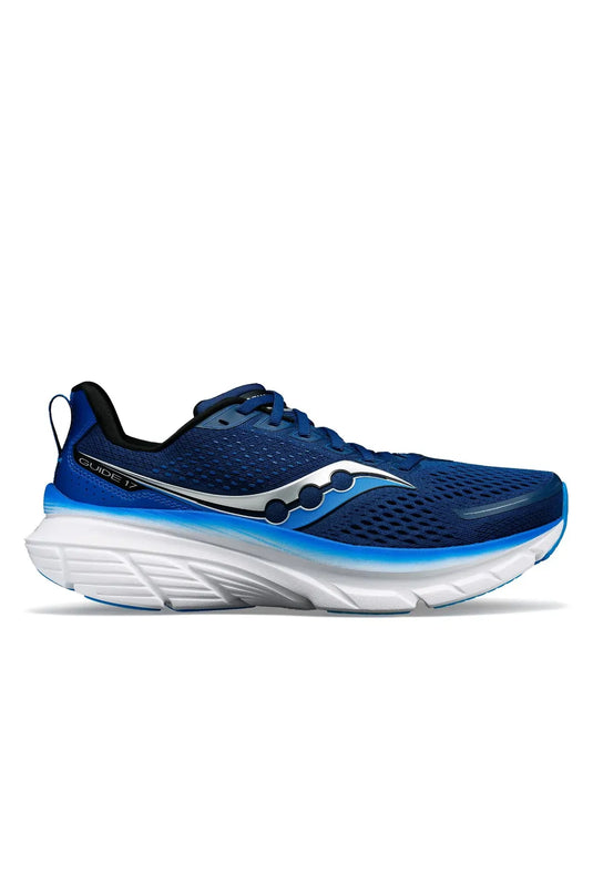 Saucony Mens Guide 17 Sneakers Shoes (2E) Wide Runners in Navy/Cobalt-0