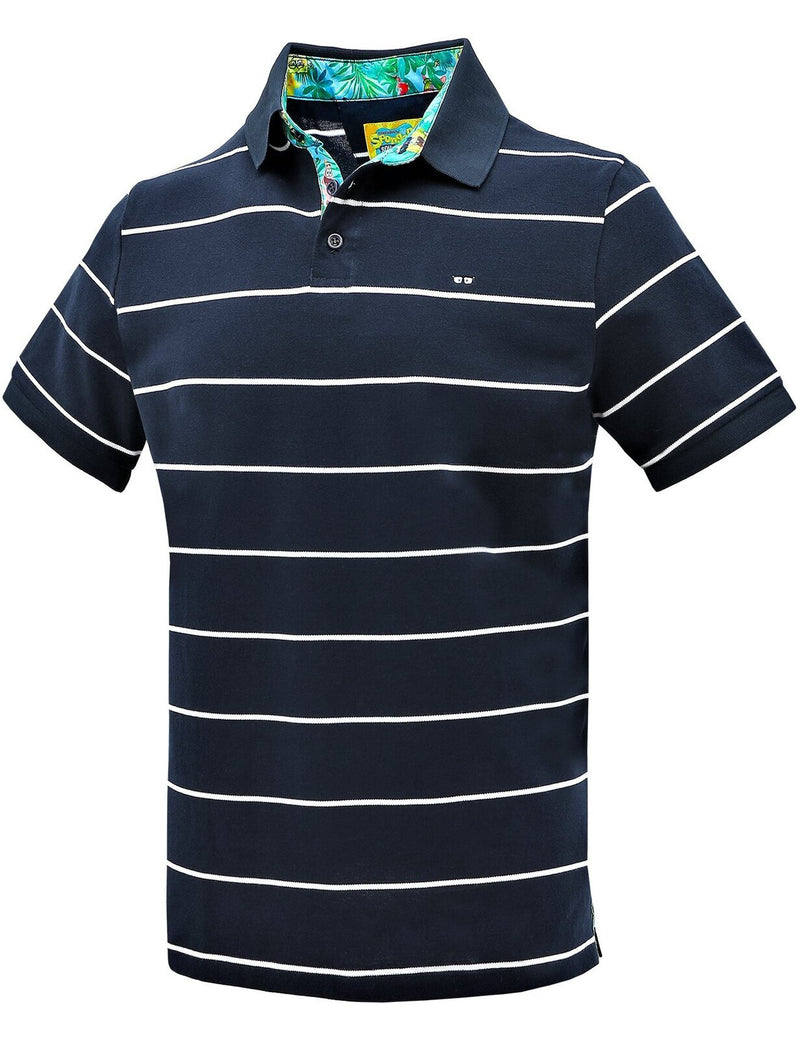 Load image into Gallery viewer, SpongeBob SquarePants Mens Polo Shirt Top Official Authentic - Navy Stripe-1
