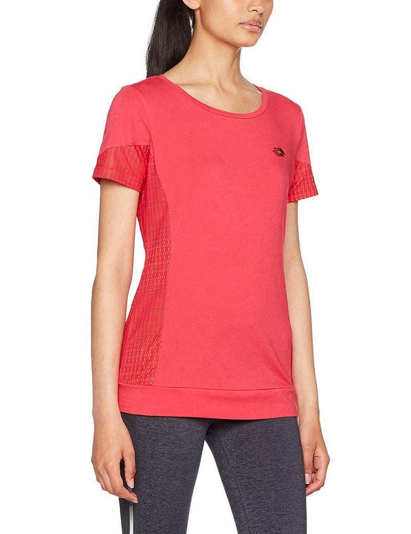 Load image into Gallery viewer, Lotto Womens Indy II Tee Shirt Sports Soccer Tennis Training - Red Rose-0

