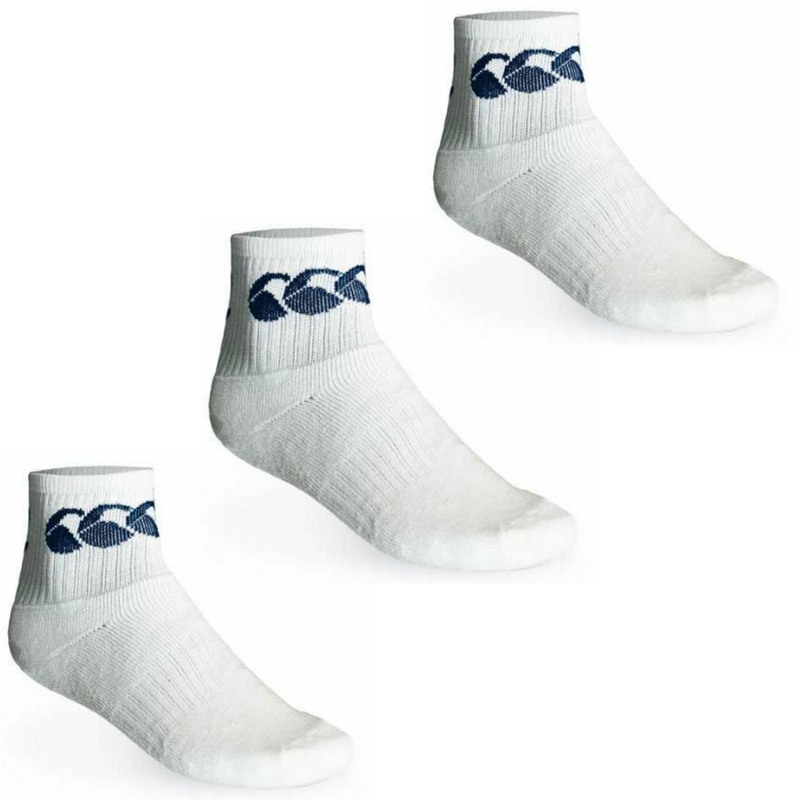 Load image into Gallery viewer, 3pk CCC CANTERBURY Cotton Sport Socks Crew Pack - White/Navy-0
