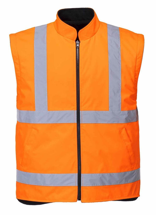 Portwest Hi-Vis Safety Workwear Waterproof Rain Jacket Coat 5-in-1 Two Tone - Orange/Navy-10