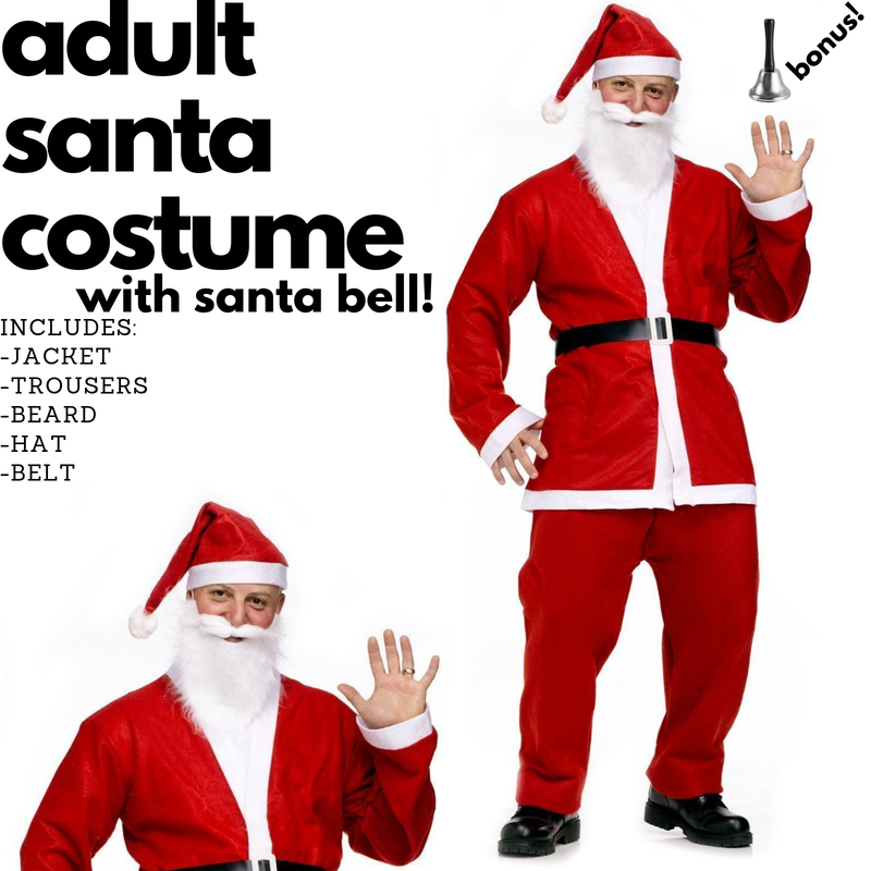 Load image into Gallery viewer, ADULT SANTA CLAUS COSTUME w Bell Suit Father Xmas Party Father Christmas-3
