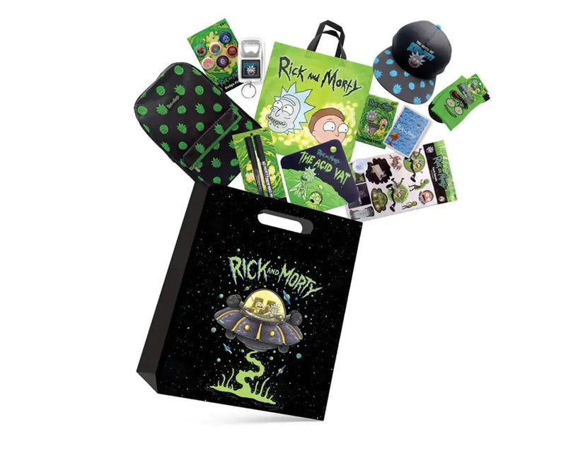 Load image into Gallery viewer, Rick &amp; Morty Showbag 22 w/ Backpack/Keyring/Socks/Hat/Pens/Pin Set/Playing Cards-2
