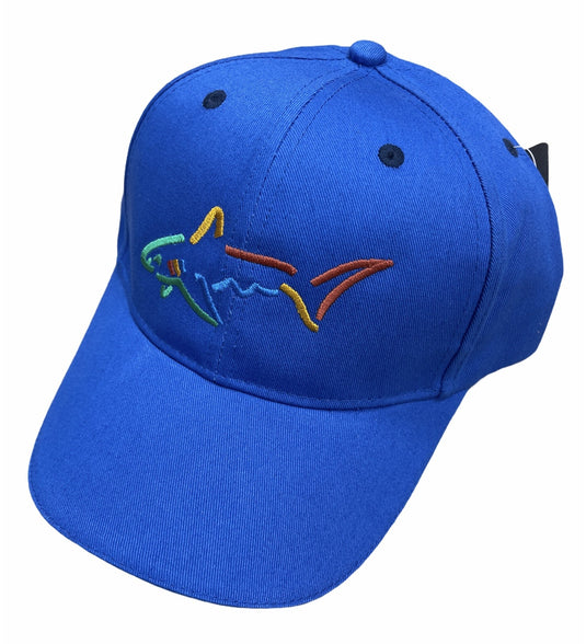 GREG NORMAN Cotton Golf Baseball Cap Hat Adjustable - One Size - Electric/Black/White-0