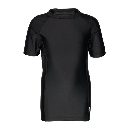 Sfida Boys Compression Base Layer Sports Short Sleeve Shirt Childrens Kids in Black-1