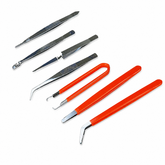 7pcs Precision Tweezers Set for Maintenance & Repair Work (Computers/Electrical/Watch Repair and more)-0