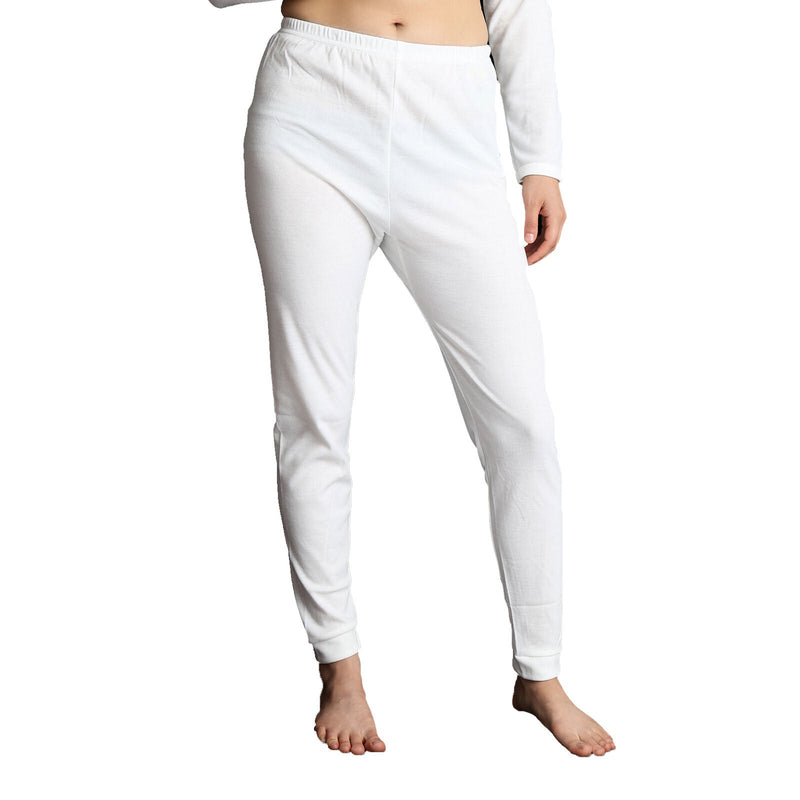 Load image into Gallery viewer, 2pcs Set Womens Cotton Thermal Singlet Top &amp; Pants Underwear Thermals in White-4
