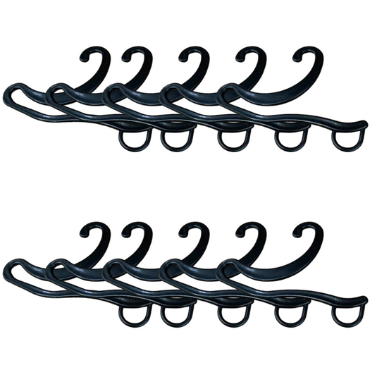 10x Socks Hangers Plastic Sock Hook Retail Display Front Hang Bulk - Black-1