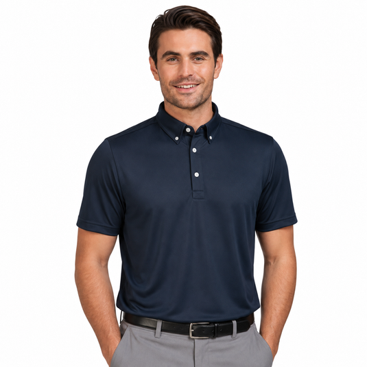 Sporte Leisure Mens Grand Duke Polo Shirt with Button Collar in French Navy-1