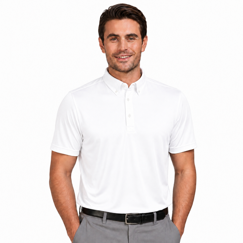 Load image into Gallery viewer, Sporte Leisure Mens Grand Duke Polo Shirt with Button Collar in White-1

