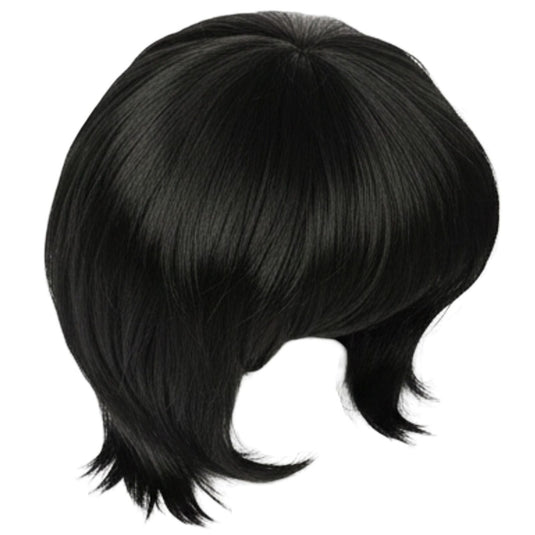MENS COSTUME WIG Fancy Dress Halloween Party Accessory 70s 80s Hair Fun Funny - Black-2