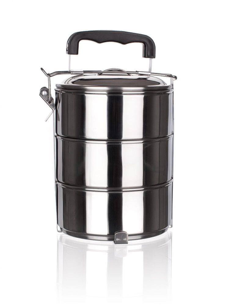 Load image into Gallery viewer, Stackable 3-Tier Stainless Steel Lunch Bento Box Tiffin Storage Pot - 23cm x 15cm-0
