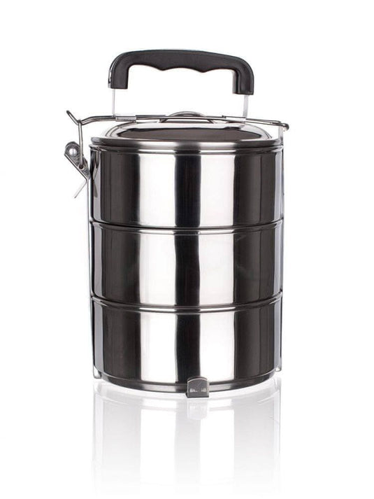 Stackable 3-Tier Stainless Steel Lunch Bento Box Tiffin Storage Pot - 23cm x 15cm-0