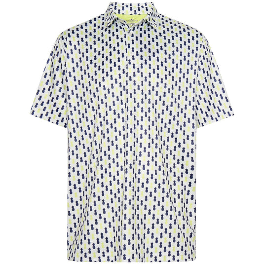 Sporte Leisure Mens Polo Short Sleeve Shirt Golf Pineapples - White-0