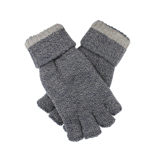 Dents Mens Shooting Gloves - Navy Marle (3M Thinsulate Lined Fingerless Hunting Tactical Gloves)-0