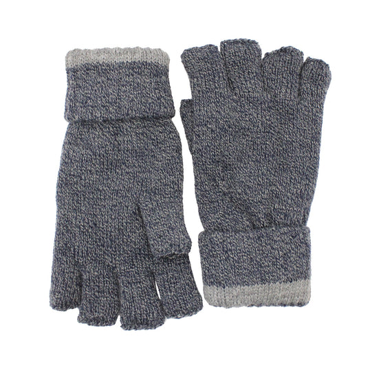 Dents Mens Shooting Gloves - Navy Marle (3M Thinsulate Lined Fingerless Hunting Tactical Gloves)-3