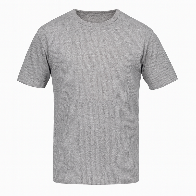 Load image into Gallery viewer, Mens Short Sleeve Cotton Top T Shirt Warm Winter Thermals - Grey Marle - 110cm (XXL)-0
