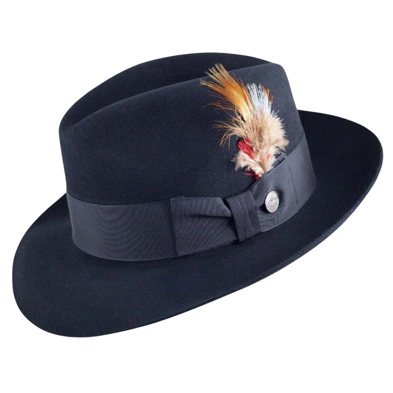 Load image into Gallery viewer, STETSON Temple Fur Felt Fedora Premium Royal Deluxe Hat Sovereign 100% Wool STF6-1
