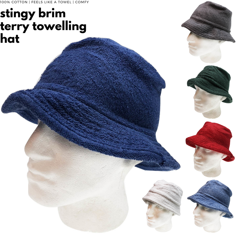 Load image into Gallery viewer, Stingy Brim Terry Towelling Bucket Hat Daggy Fishing Camping Lad Cap 100% COTTON-1
