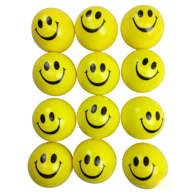 Load image into Gallery viewer, 12x YELLOW STRESS BALLS Hand Relief Squeeze Toy Reliever Antistress Soft Smiley-1
