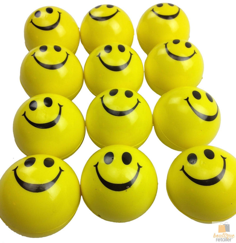 Load image into Gallery viewer, 12x YELLOW STRESS BALLS Hand Relief Squeeze Toy Reliever Antistress Soft Smiley-2
