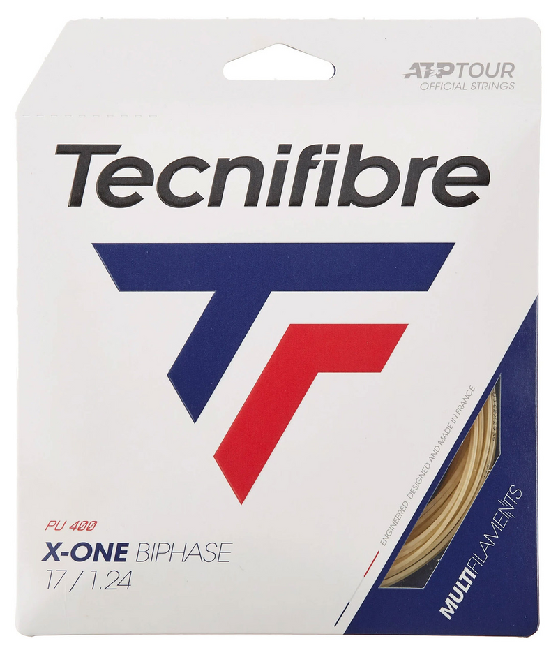 Load image into Gallery viewer, Tecnifibre X-One Biophase 1.24/17 Multifilament Tennis String Set in Natural (Made in France)-1
