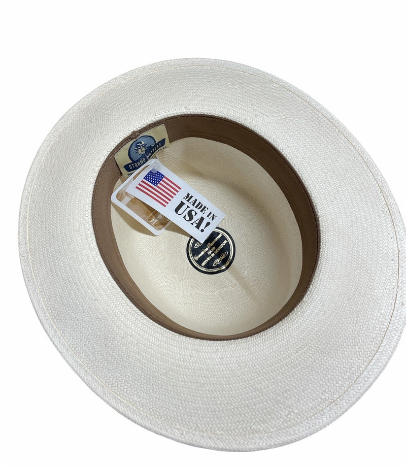 Load image into Gallery viewer, Hand Woven Grade 8 Panama Cooler Fedora Hat Summer Breathable Waterproof - Natural-2
