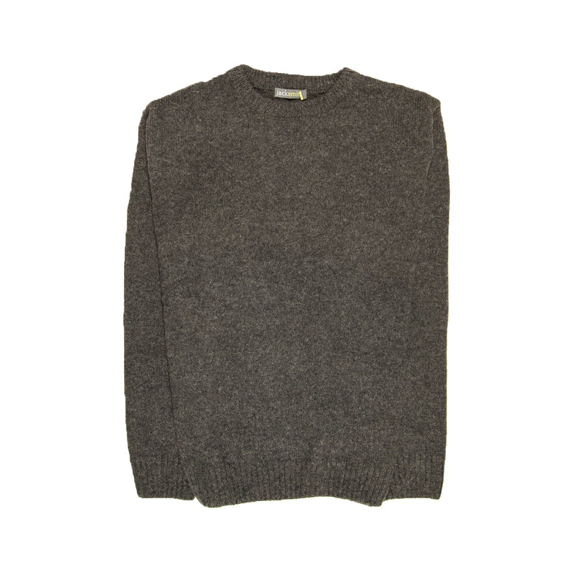 Load image into Gallery viewer, Mens 100% Shetland Ragg Wool Round Neck Knit Jumper Pullover Crew Sweater - Charcoal (29)-4
