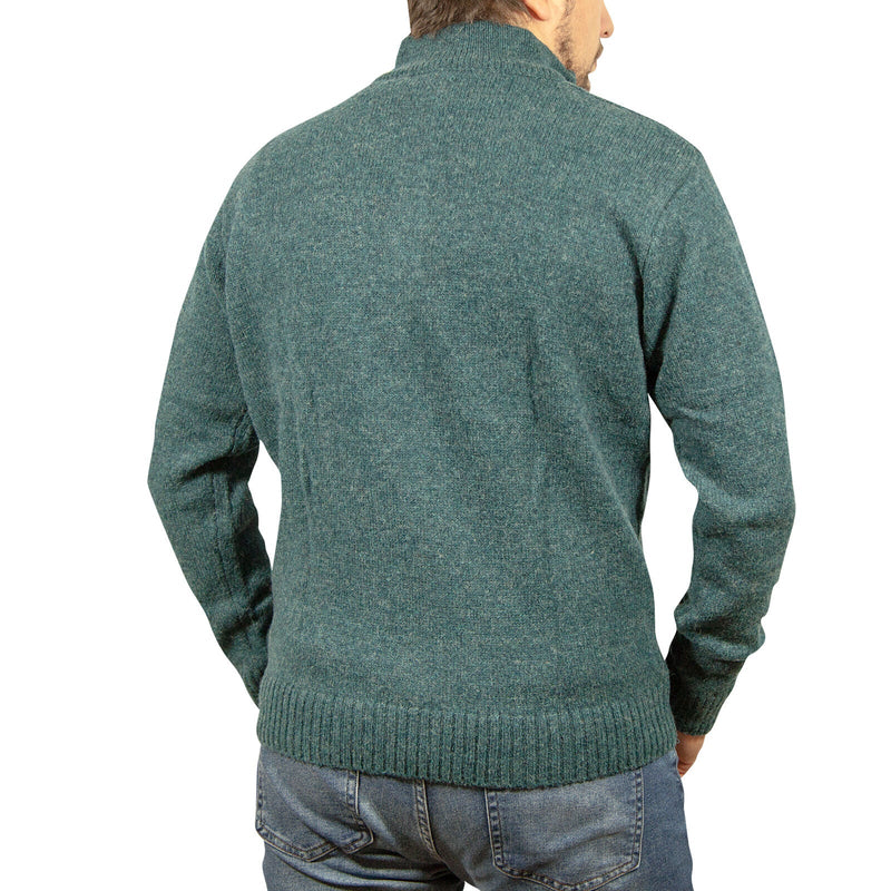 Load image into Gallery viewer, 100% SHETLAND RAGG WOOL Half Zip Up Knit JUMPER Pullover Mens Sweater Knitted - Sherwood-3
