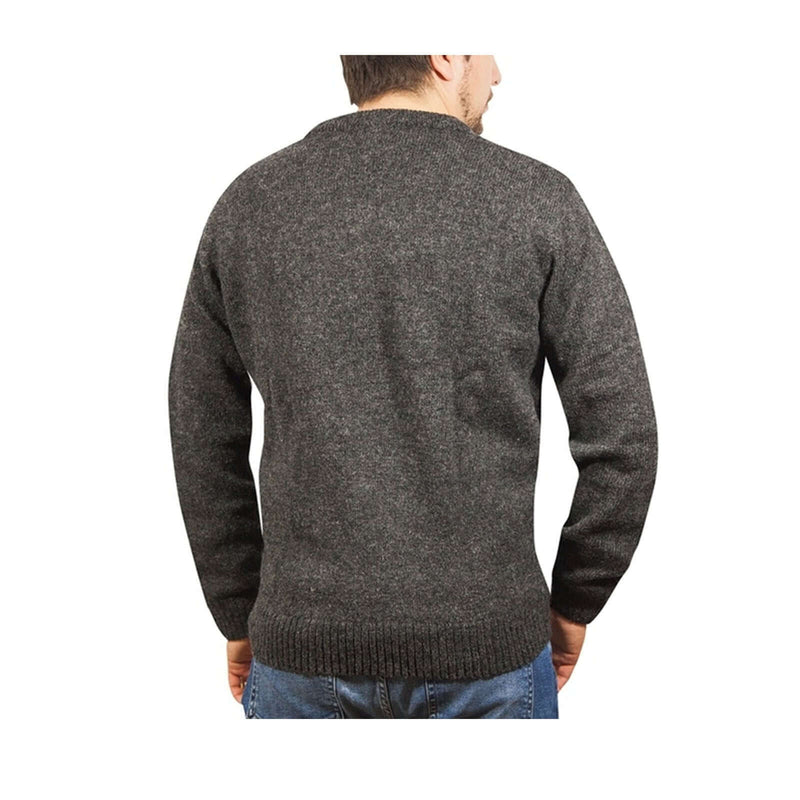 Load image into Gallery viewer, 100% Shetland Ragg Wool V-Neck Jumper - Charcoal (Mens Knitted Sweater/Pullover)-3
