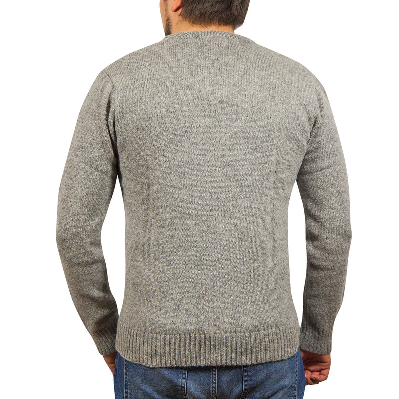Load image into Gallery viewer, 100% Shetland Ragg Wool V Neck Knit Jumper Pullover Mens Sweater Knitted - Grey-3

